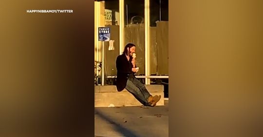 Keanu Reeves spotted casually eating ice cream in California