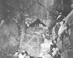 The old entrance to the Great Pyramid at Giza, circa 1890