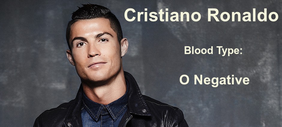 Christiano Ronaldo is blood type O negative and a passionate blood donor.