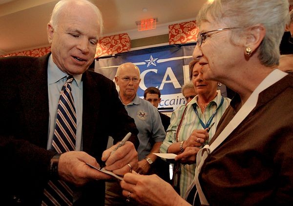 John McCain was A negative and left-handed