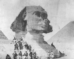 One of the earliest photos of the Sphinx in Egypt, taken in 1880.