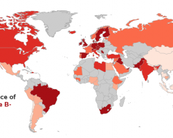 B negative frequencies worldwide