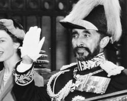 Haile Selassie I, last emperor of Ethiopia, with Queen Elizabeth II. B- and O-.