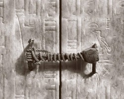 The 3245 year old seal on Tutankhamen's tomb before it was broken in 1922. His blood type was tested as being A2.