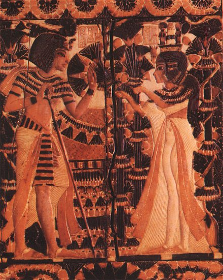 Tutankhamun and his queen, Ankhesenamun
