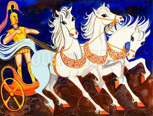 Rhesus, King of Thrace, and his magnificent white horses