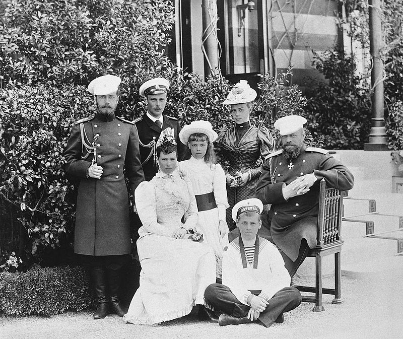 Tsar Alexander III with family in Livadia, circa 1890