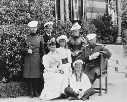 Tsar Alexander III with family in Livadia, circa 1890